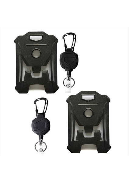 2 Paket Geri Çekilebilir Rozet Sahibi Ağır Hizmet Rozeti Reel Kimlik Kartı Tutucu Retractable Lanyard Keychain (Yurt Dışından)