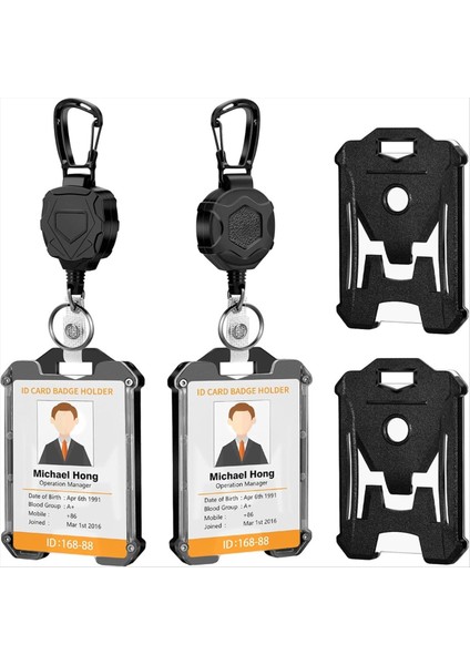 2 Paket Geri Çekilebilir Rozet Sahibi Ağır Hizmet Rozeti Reel Kimlik Kartı Tutucu Retractable Lanyard Keychain (Yurt Dışından) indirimleri