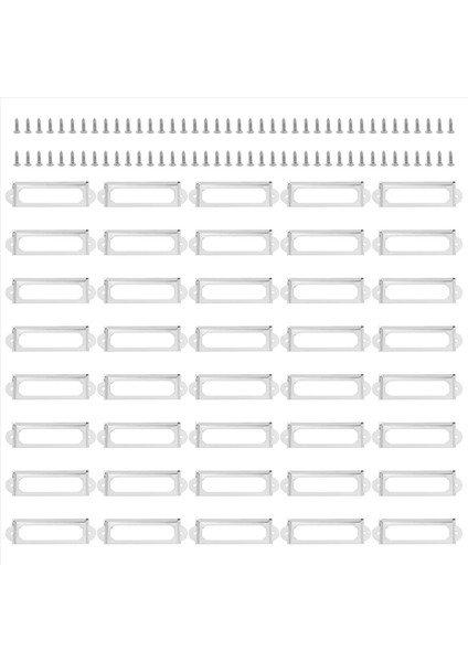 40 Set Office Kütüphanesi Dosyası Çekmeci Dolap Kart Etiketi Etiket Tutucu Metal Çerçeve (Gümüş Ton) (Yurt Dışından) fiyatları