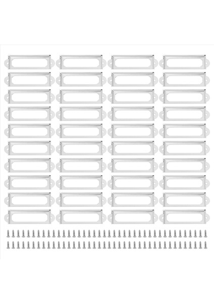40 Set Office Kütüphanesi Dosyası Çekmeci Dolap Kart Etiketi Etiket Tutucu Metal Çerçeve (Gümüş Ton) (Yurt Dışından) modelleri