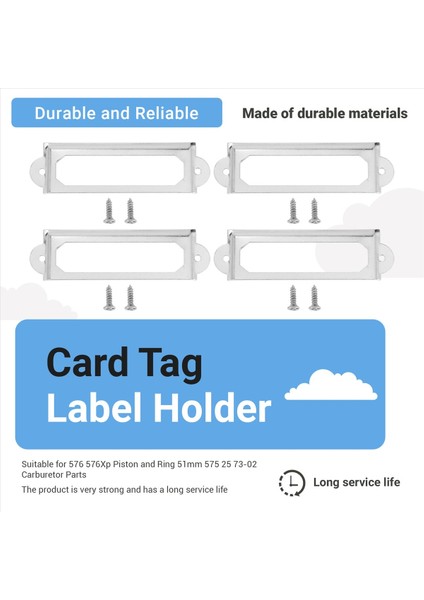 40 Set Office Kütüphanesi Dosyası Çekmeci Dolap Kart Etiketi Etiket Tutucu Metal Çerçeve (Gümüş Ton) (Yurt Dışından) fırsatları