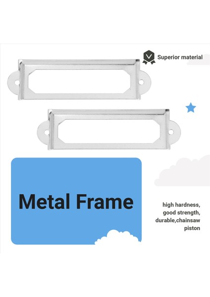 40 Set Office Kütüphanesi Dosyası Çekmeci Dolap Kart Etiketi Etiket Tutucu Metal Çerçeve (Gümüş Ton) (Yurt Dışından) indirimleri