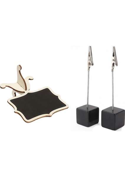 15 Adet Mini Kara Tahtalar Düğün Doğum Günü Partileri ve 10 Adet Kart Tutucu Kare Notu Kartı Klip Fotoğraf Ofis Sahibi Nota (Yurt Dışından) fiyatları