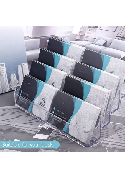 2x Kartvizit Tutucu 8 Cep Akrilik Kartvizit Sahibi Masa Kartvizit Stand Masaüstü Kartvizit Tutucuları (Yurt Dışından) fırsatları