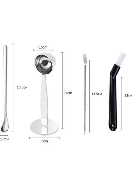Kahve Kaşığı Alet Seti Kahve Bastırıcı Kaşığı Karıştırma Kaşığı Kahve Sanat Kalemi Çift Başlı Kahve Bastırıcı Kepçe Seti (Yurt Dışından) fırsatları
