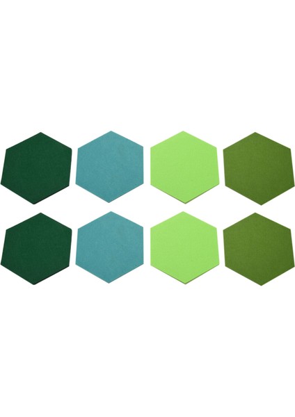 10PCS/SET Altıgen Keçe Tahtası Altıgen Keçe Duvar Çıkartması Çok Faktörlü 3D Dekoratif Ana Mesaj Panosu Yeşil Serisi (Yurt Dışından)