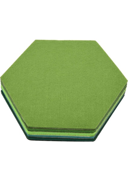 10PCS/SET Altıgen Keçe Tahtası Altıgen Keçe Duvar Çıkartması Çok Faktörlü 3D Dekoratif Ana Mesaj Panosu Yeşil Serisi (Yurt Dışından) fırsatları