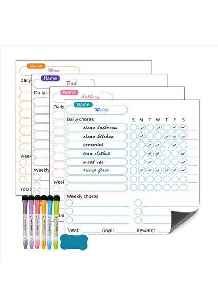 Kuru Silim Kadınları Için Kuruluk Güzelliği- 8 Pcs Kuru Silme Davranış Grafikleri ve Silgi ile 12 Renkli Belirteç Ödül Grafiği (Yurt Dışından) fiyatları