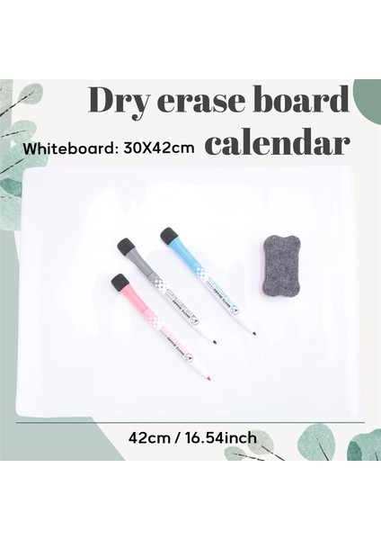 Manyetik Kuru Silme Beyaz Tahta Takvimi 3 Kalem ve Büyük Silgi ile Buzdolabı Için Notlar Haftalık Planlama Çizimi Için (Yurt Dışından) fırsatları