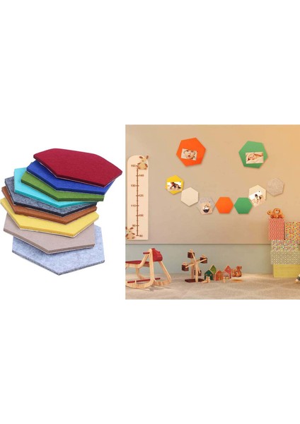 5pcs Altıgen Keçe Tahtası Altıgen Keçe Duvar Çıkartması 9 Pcs Hexagon Pad Cork Tahtası/pin Tahtası (Yurt Dışından) fiyatları