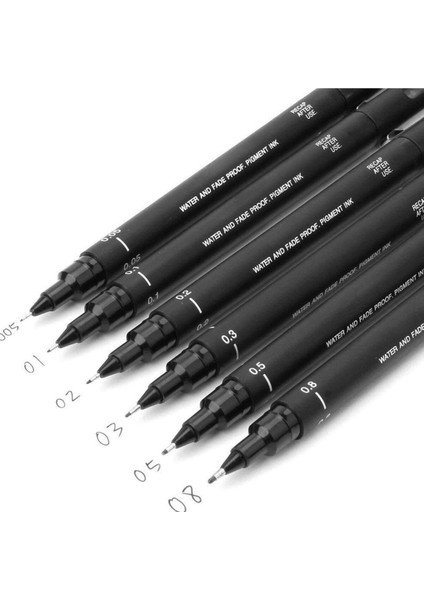 Uni Ball Pin 0,3-0.5-0.8 Teknik Çizim Kalemi Siyah modelleri