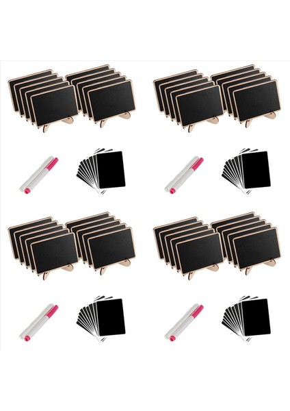 Mini Kara Tahta Etiket Işaretleri 40 Paket Çerçeveli Şövale Standı Ahşap Tahta Büfe Gıda Işaretleri Düğün Yeri Kartları (Yurt Dışından)