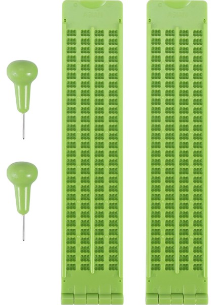 4 Satır 28 Hücreler Braille Slate Braille Yazma Slate Plastik Braille Kayrak Kiti Yeşil (2) (Yurt Dışından)