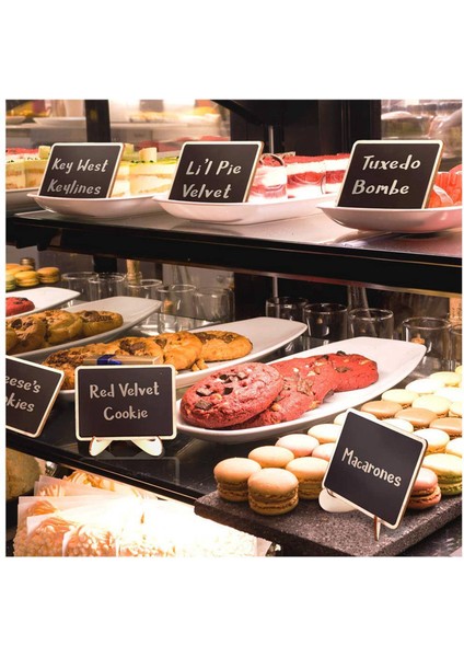 Mini Kara Tahta Tabelaları 60 Paket Çerçeveli Küçük Kara Tahta Etiketleri Şövale Standı Masa Numaraları Için Ahşap Tahta (Yurt Dışından) fırsatları