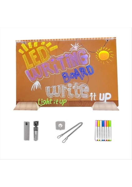 Asılabilir Renkli 7 Molors LED Kuruluk Deres Not Karayı Savaş USB Power Yeniden Yazılabilir Gece Işığı ile Akrilik Mesaj Panosu (Yurt Dışından)