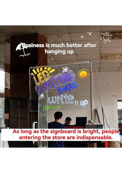 Asılabilir Renkli 7 Molors LED Kuruluk Deres Not Karayı Savaş USB Power Yeniden Yazılabilir Gece Işığı ile Akrilik Mesaj Panosu (Yurt Dışından) modelleri