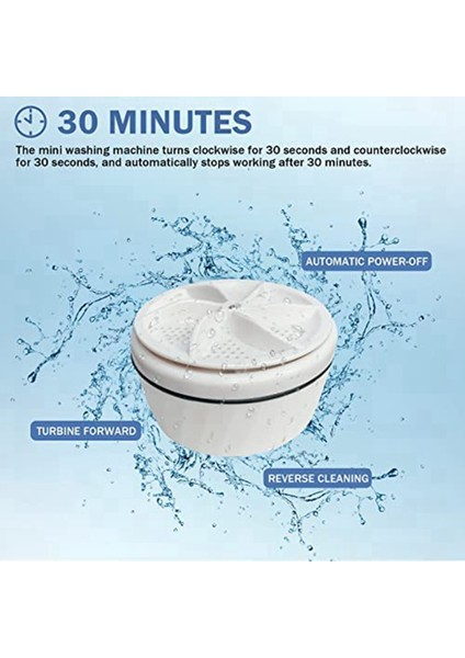 Ev, Iş, Seyahat, Üniversite, Karavan, Daire Için Mini Taşınabilir Spin Abs Çamaşır Makinesi USB Turbo Yıkama Makinesi - Beyaz (Yurt Dışından) fırsatları
