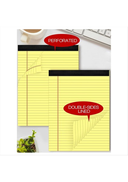 6 Paket Sarı Not Pedleri 8 5 x 11 75 Inç Dar Yönlendirilmiş Çizgili Yazma Not Pedleri Sarı Kağıt Pads College Koleji Not Ped (Yurt Dışından) modelleri