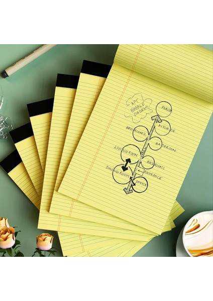6 Paket Sarı Not Pedleri 8 5 x 11 75 Inç Dar Yönlendirilmiş Çizgili Yazma Not Pedleri Sarı Kağıt Pads College Koleji Not Ped (Yurt Dışından) indirimleri