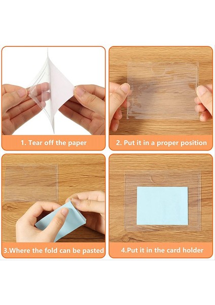 180PCS Kendinden Yapışkanlı Etiket Kart Tutucu Dizin Cepleri Tutucu 6x8 5cm Temiz Plastik Kart Tutucu Yapıştırıcı Etiket Tutucusu (Yurt Dışından) indirimleri