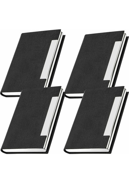 Kadınlar/erkekler Için Profesyonel Kartvizit Sahibi 4pcs Pu Deri Metal Kredi Kartı Tutucu Rfıd Engelleme Kart Sahibi (Yurt Dışından)