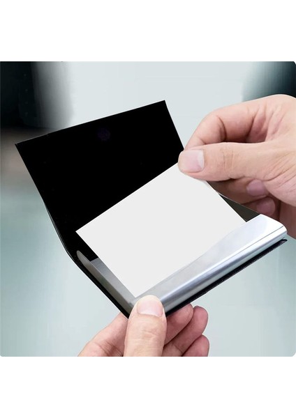 Kadınlar/erkekler Için Profesyonel Kartvizit Sahibi 4pcs Pu Deri Metal Kredi Kartı Tutucu Rfıd Engelleme Kart Sahibi (Yurt Dışından) fiyatları