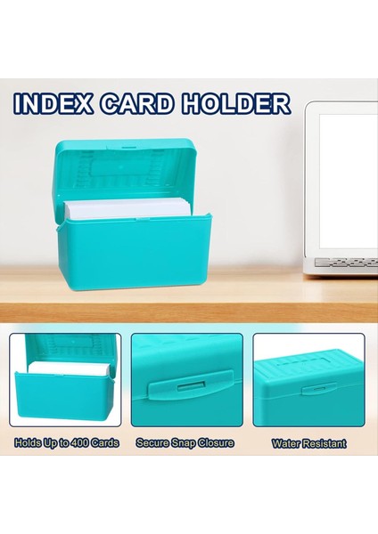 Dizin Kartı Tutucu Kutusu 3X5IN Flash Note Kartı Sahibi Kutusu Organizatör Kılıfı 3x5 Dizin Kartı Depolama Dosya Kutusu 4 Renk Paket (Yurt Dışından)