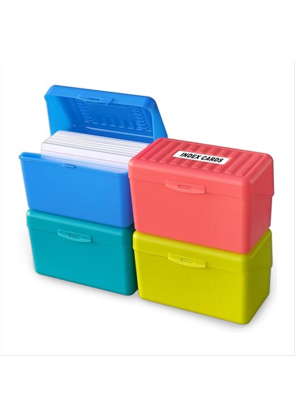 Dizin Kartı Tutucu Kutusu 3X5IN Flash Note Kartı Sahibi Kutusu Organizatör Kılıfı 3x5 Dizin Kartı Depolama Dosya Kutusu 4 Renk Paket (Yurt Dışından) modelleri