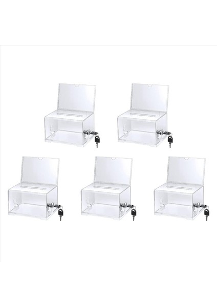 5 Paket Akrilik Bağış Kutusu Kilitli Işaret Tutucu ile Temiz Oy Müzesi Bağış Toplama Için Öneri Kutusu (Yurt Dışından)