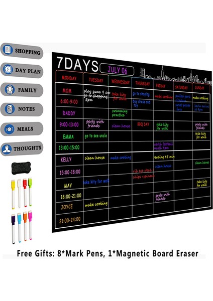 2x Manyetik Kuru Silme Takvim Seti 16X12 Inç Beyaz Tahta Haftalık Planlayıcı Organizatör A3 Buzdolabı Mutfak Evi Için Beyaz Tahta (Yurt Dışından) fiyatları