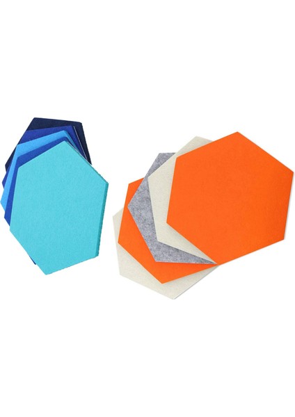 10 Adet Keçe Tahtası Altıgen Keçe Duvar Çıkartması Çok Işlevli 3D Dekoratif Ev Mesajı Kendi Yapışkanlı Çocuk Odası Süpürgelik 5 Adet Turuncu Gri Serisi ve 5 Ad (Yurt Dışından)