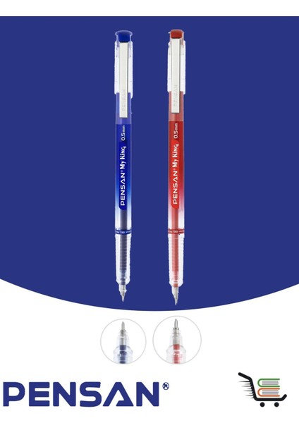 My King Jel Kalem Mavi-Kırmız