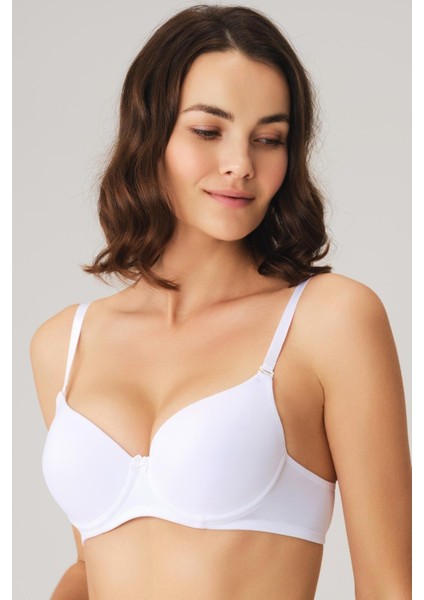 Anıl Balenli Destekli Dolgulu Askıları Çıkabilen Günlük Klasik T-Shirt Sütyeni