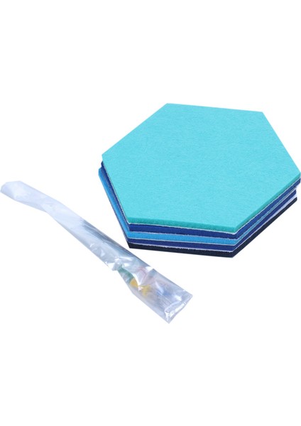 10PCS/SET Altıgen Keçe Tahtası Altıgen Keçe Duvar Çıkartması 3D Dekoratif Ev Mesajı Tahta Oda Süpürge Mavi Serisi (Yurt Dışından) indirimleri