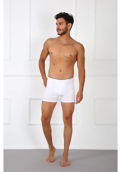 Erkek Büyük Beden Pamuklu Likralı Boxer Beyaz fiyatları