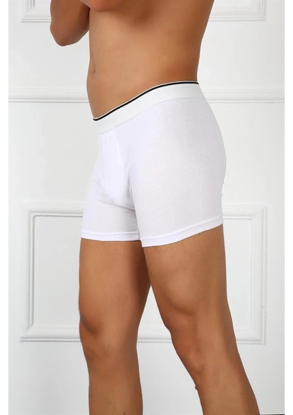 Erkek Büyük Beden Pamuklu Likralı Boxer Beyaz modelleri
