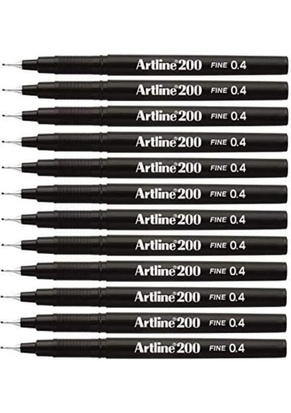 200 Fine 0.4 Siyah 12 Li Kutu