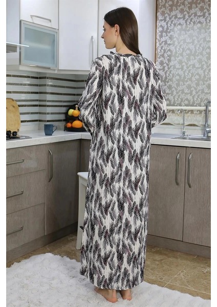 Kadın Uzun Kol Penye Gecelik Ev Elbisesi Mor modelleri