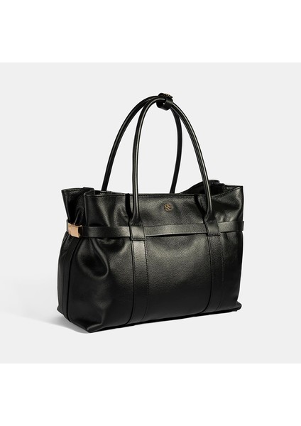 Kadın Siyah Cüzdan Aksesuarlı Deri Omuz Çantası modelleri