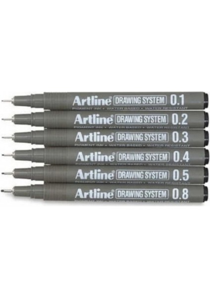 Drawing System Teknik Çizim Kalemi 6'lı Set**