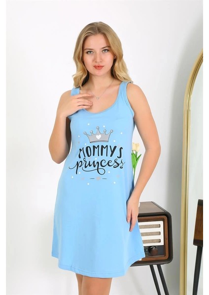 Kadın Kalın Askılı Penye Gecelik Mavi fiyatları