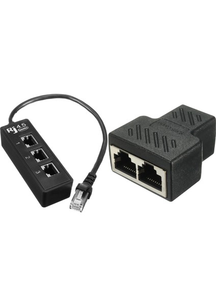 1 Pcs RJ45 Erkek - 3 RJ45 Dişi Port Ağı Genişletici Kablo Splitter &amp 1 Pcs 2 Port RJ45 Ayrıştırıcı Adaptör (Yurt Dışından)