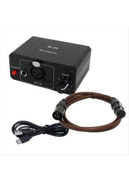 Dinamik Mikrofon Kondenser Mikrofon Amplifikatör M-20 Audio 48V Phantom Güç Şarjı Canlı Ses Kartı Hoparlör B Için Siyah (Yurt Dışından)