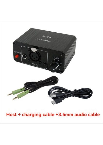 Dinamik Mikrofon Kondenser Mikrofon Amplifikatör M-20 Audio 48V Phantom Güç Şarj Canlı Ses Kartı Hoparlör Için Siyah (Yurt Dışından) fiyatları