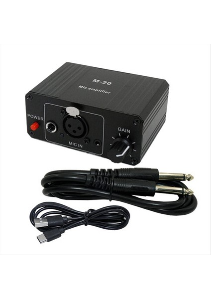 Dinamik Mikrofon Kondenser Mikrofon Amplifikatör M-20 Audio 48V Phantom Güç Şarjı Siyah Canlı Ses Kartı Hoparlör A (Yurt Dışından)