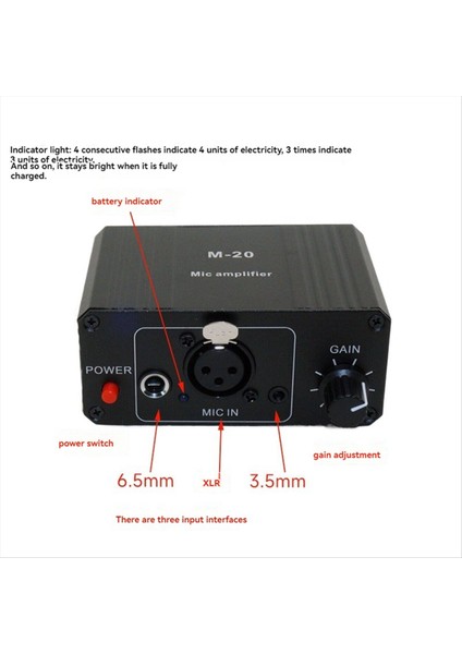 Dinamik Mikrofon Kondenser Mikrofon Amplifikatör M-20 Audio 48V Phantom Güç Şarjı Siyah Canlı Ses Kartı Hoparlör A (Yurt Dışından) fırsatları