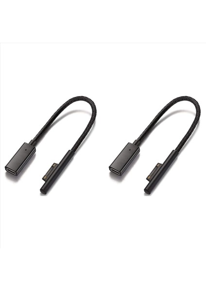 Surface Için 2x Naylon Örgütlü Surface Pro7 Go2 Pro6 5/4/3 Yüzey Dizüstü Bilgisayar Kitabı Için Usb-C Şarj Kablosu (Yurt Dışından)