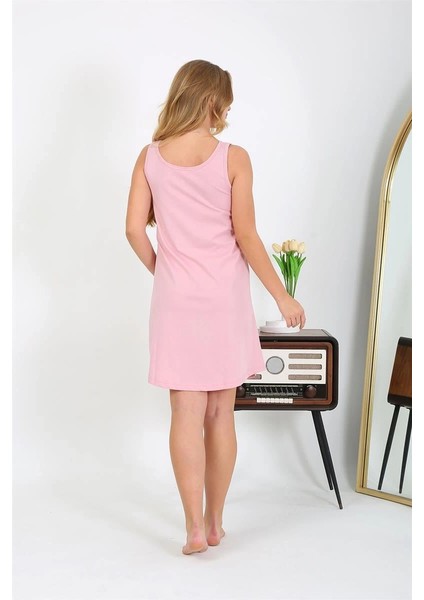 Kadın Kalın Askılı Penye Gecelik Pembe fırsatları