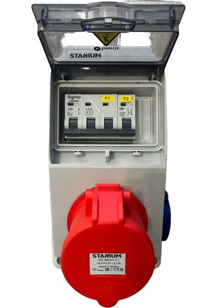 DuoCharge Compact – 22 kW EV Şarj + 3,7 kW Schuko Çıkışlı Kompakt Kombinasyon Kutusu | IP44 | Sigma MCB | Montaja Hazır