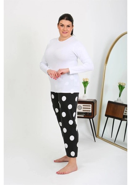 Kadın Büyük Beden Tek Alt Pijama Siyah